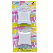 Wholesale - 4-WAY WHITE NAIL BUFFER C/P 144, UPC: 810004940475